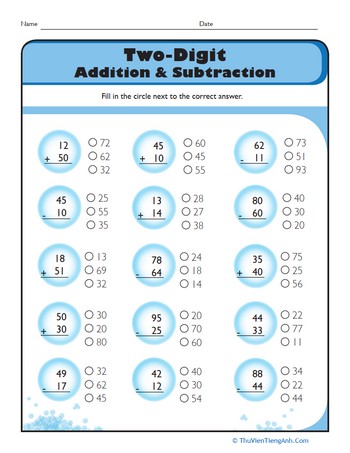 2-Digit Addition and Subtraction