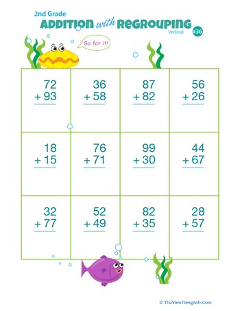 Double Digits! Practice Vertical Addition with Regrouping 36