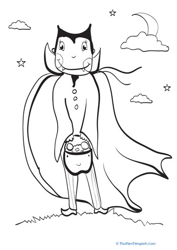 Dracula Costume Coloring Page