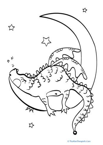 Moon Dragon Coloring Page