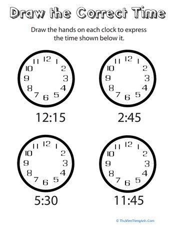 Draw the Hands of the Clock II
