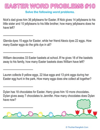 Easter Word Problems #10