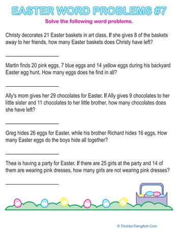 Easter Word Problems #7
