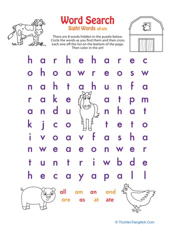 Word Search: Sight Words