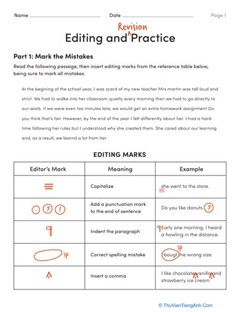 Editing and Revision Practice