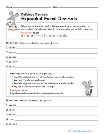 Expanded Form: Decimals