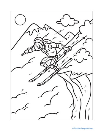 Extreme Skiing Coloring Page