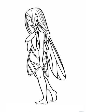 Nature Fairy Coloring Page