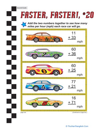 Faster, Faster: Two-Digit Addition #20