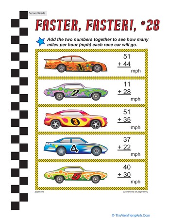 Faster, Faster: Two-Digit Addition #28