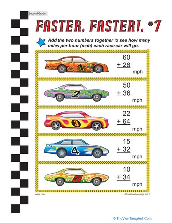 Faster, Faster: Two-Digit Addition #7