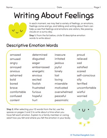 Writing About Feelings