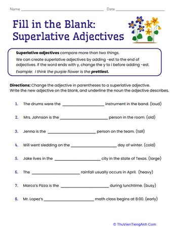 Fill in the Blank: Superlative Adjectives