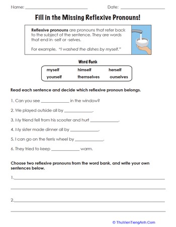 Fill in the Missing Reflexive Pronouns!