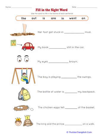 Fill in the Sight Word