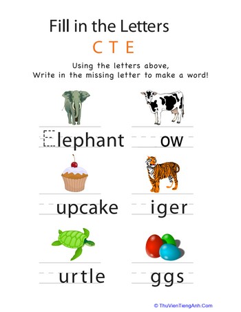 Fill in the Letters: CTE