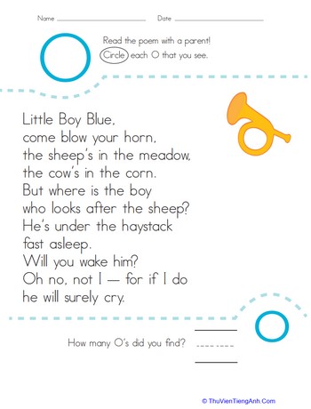 Find the Letter O: Little Boy Blue