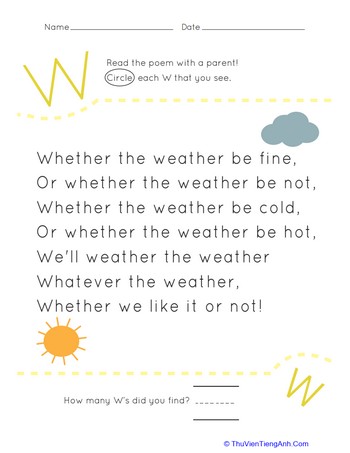 Find the Letter W: Whether the Weather
