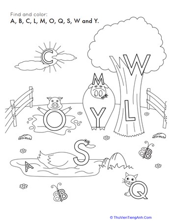 Letter Recognition Coloring Page