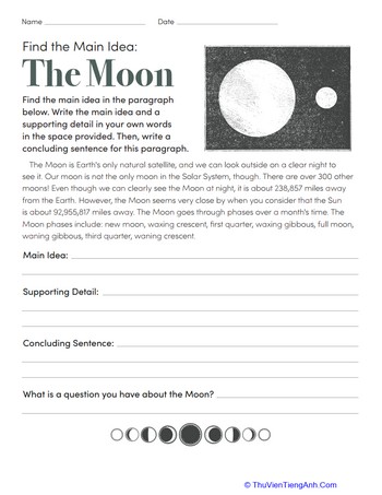 Find the Main Idea: The Moon