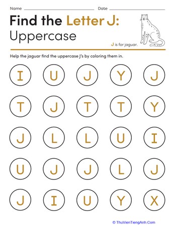 Find the Letter J: Uppercase