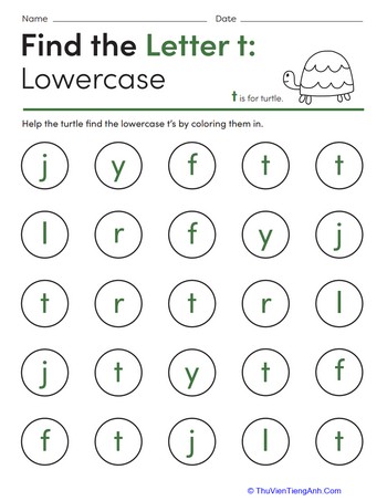 Find the Letter t: Lowercase