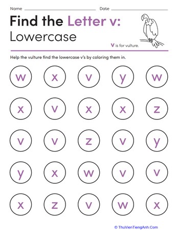 Find the Letter v: Lowercase