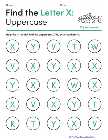 Find the Letter X: Uppercase