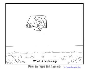 Finish the Drawing: What is he Driving?