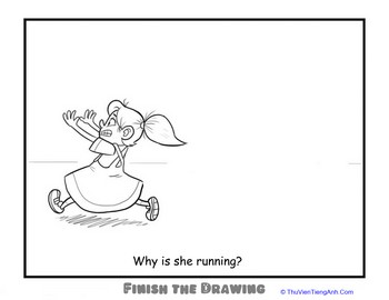 Finish the Drawing: Why Is She Running?