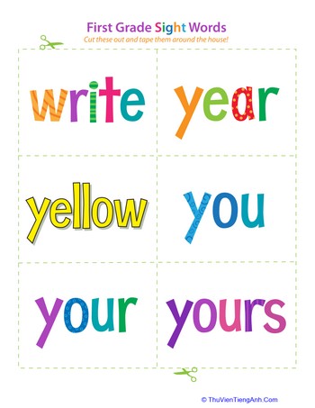 First Grade Sight Words: Write to Yours