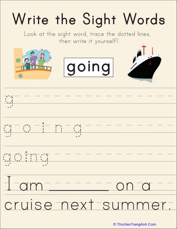 Write the Sight Words: “Going”