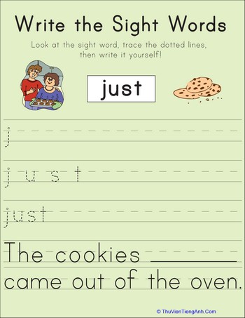 Write the Sight Words: “Just”