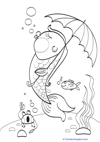 Umbrella Fish Coloring Page