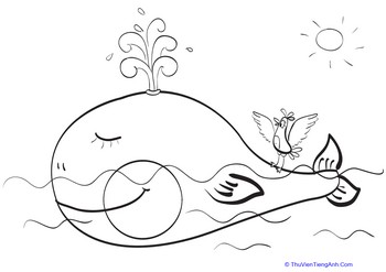 Happy Whale Coloring Page