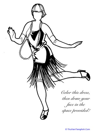 Flapper Dress Coloring Page