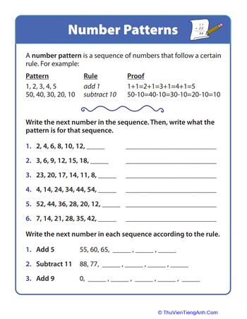 Follow the Rules: Number Patterns