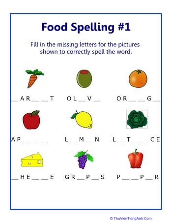 Food Spelling #1
