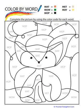 Fox Color by Sight Word