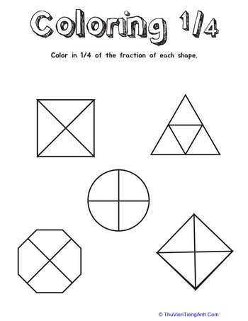 Coloring Shapes: The Fraction 1/4