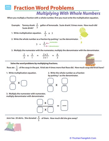 Fraction Multiplication Word Problems