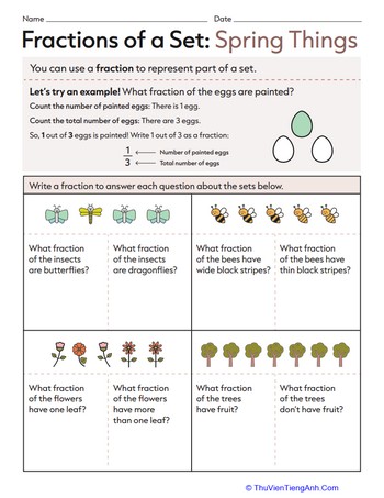 Fractions of a Set: Spring Things