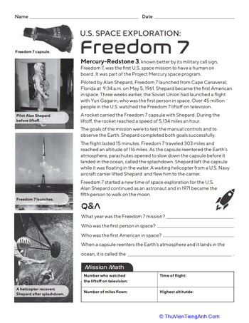 U.S. Space Exploration: Freedom 7