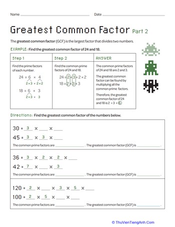 Greatest Common Factor: Part 2
