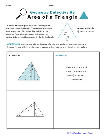 Geometry Detective: Area of a Triangle #3