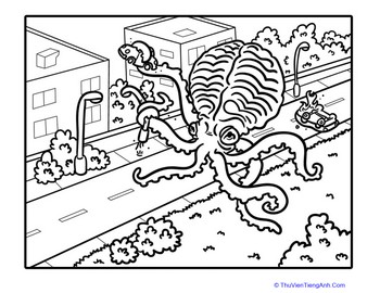 Giant Squid Coloring Page
