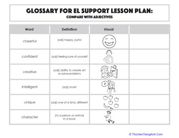 Glossary: Compare with Adjectives