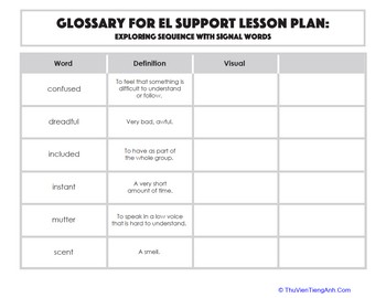 Glossary: Exploring Sequence with Signal Words
