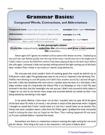 Grammar Basics: Compound Words, Contractions, & Abbreviations