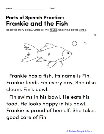 Parts of Speech Practice: Frankie and the Fish